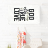 Christelijk Kruis God Is Mijn Ware Liefde Vector Spandoek (Insitu)