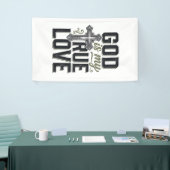 Christelijk Kruis God Is Mijn Ware Liefde Vector Spandoek (Beurs)