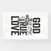 Christelijk Kruis God Is Mijn Ware Liefde Vector Spandoek (Horizontaal)