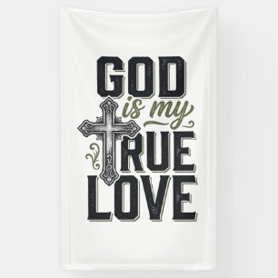 Christelijk Kruis God Is Mijn Ware Liefde Vector Spandoek