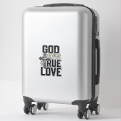 Christelijk Kruis God Is Mijn Ware Liefde Vector Sticker (Koffer)
