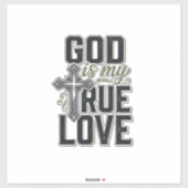 Christelijk Kruis God Is Mijn Ware Liefde Vector Sticker (Vel)