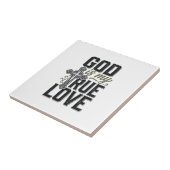 Christelijk Kruis God Is Mijn Ware Liefde Vector Tegeltje (Zijkant)