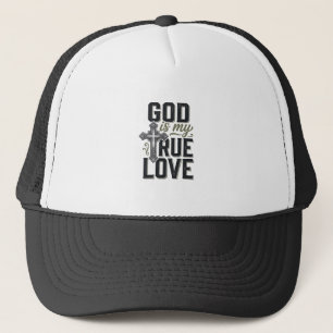 Christelijk Kruis God Is Mijn Ware Liefde Vector Trucker Pet