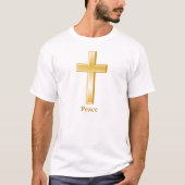 Christelijk kruis gouden symbool t-shirt (Voorkant)