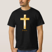 Christelijk kruis gouden symbool t-shirt (Voorkant)