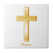 Christelijk kruis gouden symbool tegeltje (Voorkant)