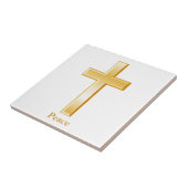 Christelijk kruis gouden symbool tegeltje (Zijkant)