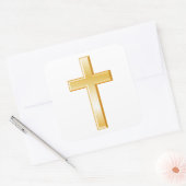 Christelijk Kruis Gouden Vierkante Stickers (Envelop)