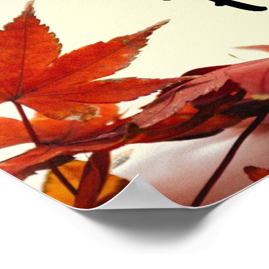 Christelijk kruis, herfst rode bladeren poster (Hoek)
