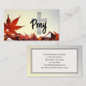 Christelijk kruis, herfst rode bladeren visitekaartje (Voorkant / Achterkant)