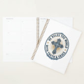 Christelijk Kruis Hij Regeert de Wereld Planner (Display)