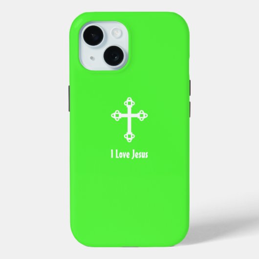 Christelijk kruis Ik hou van Jesus lime groen Case-Mate iPhone Case (Achterkant)
