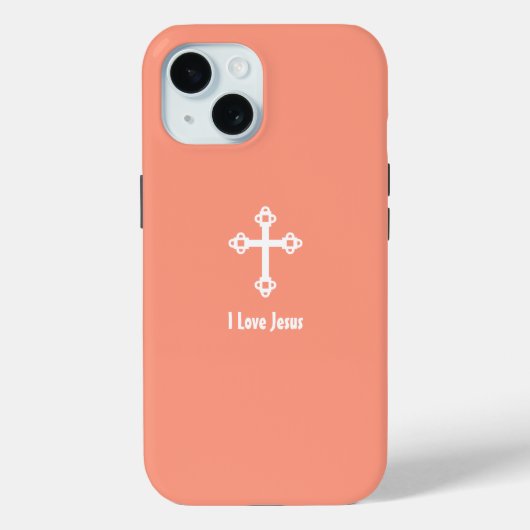 Christelijk kruis Ik hou van Jesus Salmon Sinaasap Case-Mate iPhone Case (Achterkant)