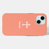Christelijk kruis Ik hou van Jesus Salmon Sinaasap Case-Mate iPhone Case (Achterkant (horizontaal))