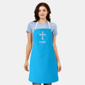 Christelijk kruis Ik hou van Jesus Sky Blue Schort (Gedragen)