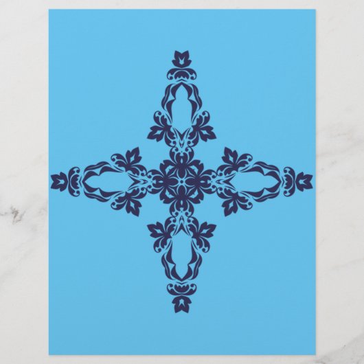 Christelijk Kruis in Hemelsblauw Kunst Flyer (Voorkant)