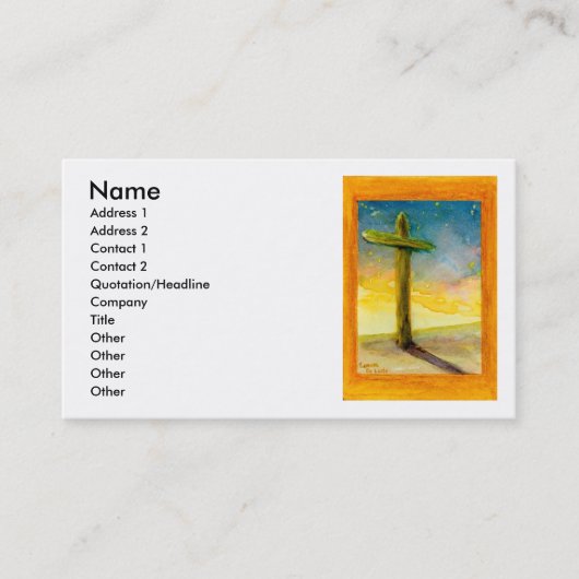 Christelijk kruis in het landschap visitekaartje (Voorkant)