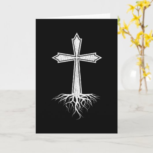 Christelijk kruis in Jezus Christus Christelijk Kaart (Gele Bloem)