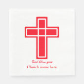 Christelijk kruis in rood servetten (Voorkant)