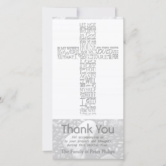 Christelijk Kruis Johannes 14 Sympathie Dank U 3 Bedankkaart (Voorkant)