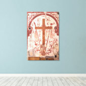 Christelijk Kruis Kunstwerk Canvas Afdruk (Insitu (Houten vloer))