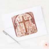 Christelijk Kruis Kunstwerk Vierkante Sticker (Envelop)