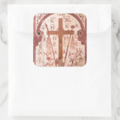 Christelijk Kruis Kunstwerk Vierkante Sticker (Tas)