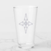 Christelijk kruis met blauw Ornament Glas (Achterkant)