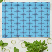 Christelijk Kruis met Blauwe Versiering Theedoek (Gevouwen)