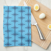 Christelijk Kruis met Blauwe Versiering Theedoek (Quarter Fold)