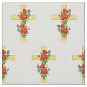 Christelijk kruis met bloemen stof (Swatch)