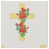 Christelijk kruis met bloemen stof (Close Up)