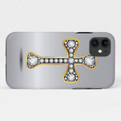 Christelijk kruis met "diamant" stenen Case-Mate iPhone case (Achterkant (horizontaal))