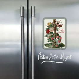  Christelijk Kruis met Flowers Custom Easter Magneet