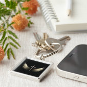 Christelijk kruis met Heilige Geest Dove Wings Sleutelhanger (Zijkant)