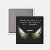 Christelijk kruis met Heilige Geest en Bijbelverze Magneet (Voorkant / Achterkant)