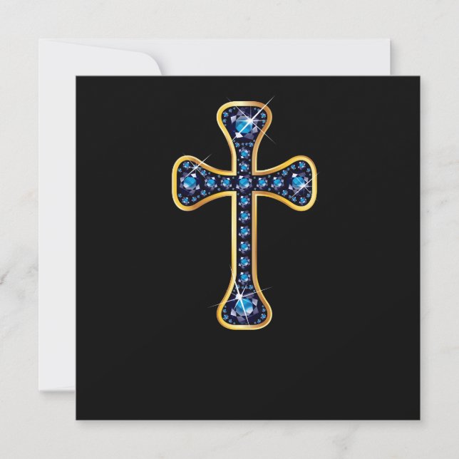 Christelijk kruis met "Sapphire" Stones (Voorkant)