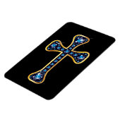 Christelijk kruis met "Sapphire" Stones Magneet (Linkerzijde)