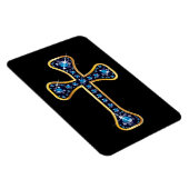Christelijk kruis met "Sapphire" Stones Magneet (Rechterzijde)