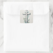 Christelijk kruis met waterverf takken sticker (Tas)
