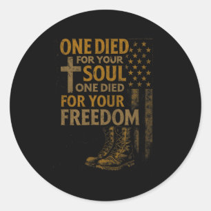 Christelijk Kruis Militaire Veteraan Amerikaanse V Ronde Sticker