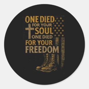 Christelijk Kruis Militaire Veteraan Amerikaanse V Ronde Sticker