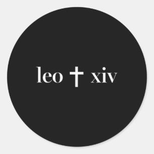 Christelijk Kruis Minimal Religious Faith Pope Leo Ronde Sticker
