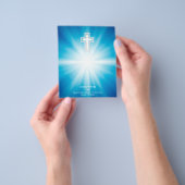 Christelijk Kruis op blauwe achtergrond Flyer (Hand)