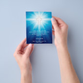 Christelijk Kruis op blauwe achtergrond Flyer (Hand)