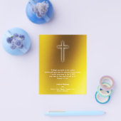 Christelijk kruis op gouden achtergrond flyer (Enkel)