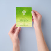 Christelijk Kruis op groene achtergrond Flyer (Hand)
