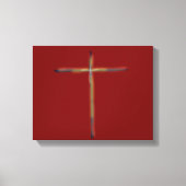 Christelijk Kruis op Helderrood Canvas Afdruk (Voorkant)