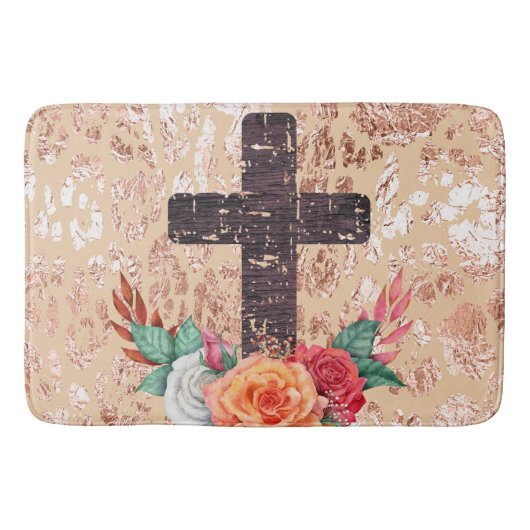 Christelijk Kruis Pasen Jezus Baptist Katholieke L Badmat (Voorkant)